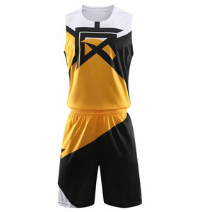 Harga Grosir Seragam Basket Pria Polos Berkualitas Tinggi Nyaman Bahan Polyester/Katun Anti-UV Bernapas Dapat Dicetak Nama Tim - Product Image 2