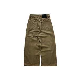 Pantalon cargo pour homme, taille haute, coupe ample, couleur unie, denim en coton, style décontracté, automne - Product Image 2