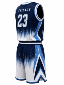 Conjunto de camiseta de baloncesto Friends para hombre, sin mangas, con cuello en V, diseño degradado sublimado, uniforme deportivo de secado rápido - Product Image 2