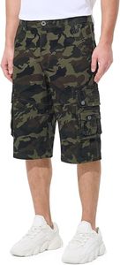 Shorts cargo camouflage pour homme, taille mi-haute, respirants, style décontracté, longueur bermuda, poches, taille élastique, 100% coton - Product Image 5