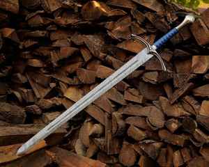 Hand Forged Damascus <b>Steel</b> Viking Sword with Carved Wooden Scabbard Medieval Norse Style Warrior Blade High Quality Scabbard - Product Image 4