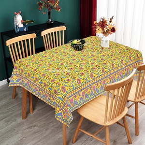 Bloque de mano tradicional indio impreso patrón Floral múltiple comedor étnico boda desechable impermeable a prueba de aceite 100% algodón - Product Image 1