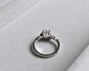 Cut Lab Grown Diamond Engagement <b>Ring</b> Marquise Side Stones 18k Rhodium Plated Prong Channel <b>Set</b> <b>Gold</b> Wedding <b>Ring</b> for Women - Product Image 4