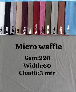 Tela de Micro Waffle Lycra de 220 GSM al por Mayor, Material de Punto Texturizado de Poliéster y Spandex de 60 Pulgadas para Ropa Deportiva y Camisetas - Product Image 1