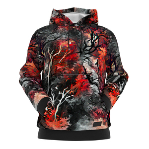 Sudaderas con capucha térmicas impresas con diseño de ramas de alma personalizadas, sudaderas con capucha de sublimación de moda para hombres de tamaño adulto - Product Image 1