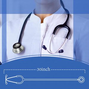 Stéthoscope d'enseignement manuel à double tête OTICA, corps en acier inoxydable, tube noir, pour adultes, formation en clinique, Classe I (5 ans) - Product Image 2