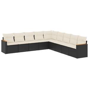 Conjunto de Sofás de Jardín en Negro y Blanco Crema - Product Image 2