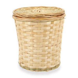 Cesto de basura de cocina, cesta de bambú tejida con tapa, oferta especial, cestas tejidas a mano, contenedor decorativo para el hogar - Product Image 3