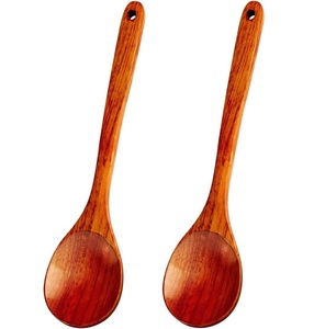Cuillère de service traditionnelle en bois, outil de cuisine naturel fait à la main pour remuer, mélanger le riz, le curry, la soupe, la sauce, ustensile de cuisine parfait - Product Image 2
