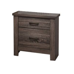 Natural Finish Wooden Nightstand with <b>2</b> <b>Drawers</b> for Bedroom <b>Storage</b> Bedside Table Furniture - Product Image 2