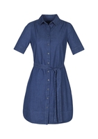 Robe en jean décontractée pour femme, à manches courtes, avec ceinture à nouer, style chemise classique, idéale pour les vacances et la plage, personnalisable