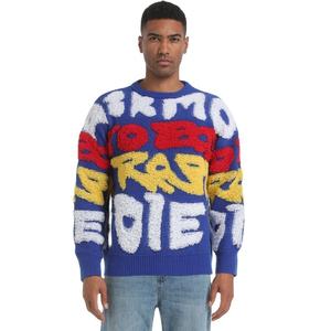 เสื้อสเวตเตอร์ผู้ชายแบบถักลายแจ็คการ์ด สั่งทำโลโก้ได้ตามต้องการ (OEM & ODM) เสื้อไหมพรมแขนยาวสำหรับฤดูหนาว ผลิตจากผ้าฝ้าย - Product Image 2