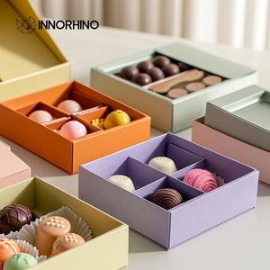 Hộp quà sôcôla tùy chỉnh đầy đủ với ngăn chia |   Hộp giấy đựng thực phẩm, kích thước 8-12 ô, dùng cho nấm cục, kẹo, bánh ngọt & quà tặng - Product Image 3