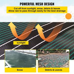 Copertura di Sicurezza Verde in Rete di PC Solido per Piscina Interrata Rettangolare 20x40ft per la Sicurezza Invernale della Piscina - Product Image 6