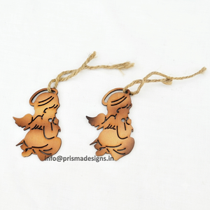 Custom <b>Laser</b> <b>Cut</b> Wooden Angel Christmas Ornaments Wholesale Rustic <b>Wood</b> Hanging Crafts Xmas Tree Pendant Decorations Ornaments - Product Image 1
