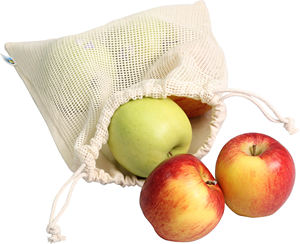 Bolsa de malla de algodón orgánico, bolsas de malla para frutas y verduras frescas, bolsa de almacenamiento, bolsas de compras reutilizables, bolsa segura para uso diario - Product Image 3
