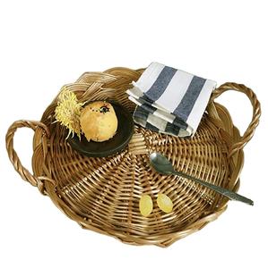 Bandeja de servicio de ratán Premium con asas de gran tamaño, perfecta para vajilla y utensilios de cocina para restaurantes - Product Image 1