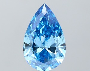 Diamante Cultivado en Laboratorio de Corte Pera de 3.08 Quilates, Color Azul Intenso, Claridad VS1, Triple Excelente, Certificado CVD, Gema Azul Suelta - Product Image 1