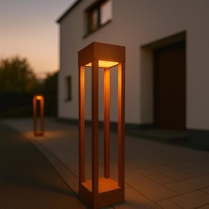 Lámpara de Jardín LED Clásica para Exteriores, Lámpara de Poste de Madera, Sin Plomo, Luz Blanca Cálida, Impermeable, Iluminación de Jardín y Patio - Product Image 1