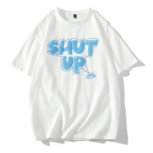 Camiseta de Algodón Premium para Hombre, Suave, Transpirable, de Corte Holgado, de Secado Rápido, con Estampado Serigrafiado y Gráficos en Relieve, Cómoda y Casual - Product Image 1