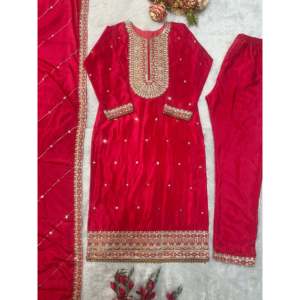 Belle fête porter haut bas fantaisie Dupatta ensemble pour femmes - Product Image 6