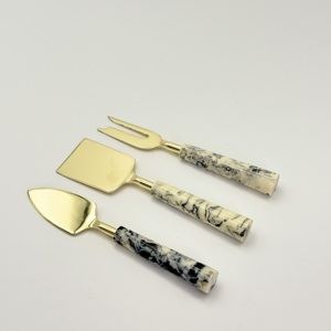 Wholesale Resin Handle Stainless Steel <b>Cheese</b> Butter Spreader <b>Cheese</b> Slicer Classic Stainless Steel Luxuries White Resin Handle - Product Image 6