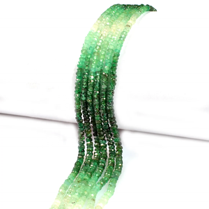 ลูกปัดมรกตทรงรอนเดลเหลี่ยมเพชรพลอยธรรมชาติ ขนาด 3-4 มม. ความยาว 16 นิ้ว สำหรับทำเครื่องประดับ - Product Image 3