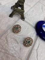 Amaira Jewels SM-161 Hochwertige Vergoldete Luxus Silber Ohrstecker in Ovaler Form für Damen Jubiläums- und Partygeschenke