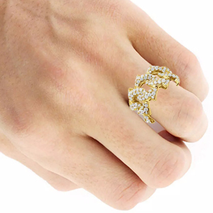 Luxury 14K Solid <b>Gold</b> Diamond <b>Cocktail</b> <b>Ring</b> Women Round Brilliant Cut Flower Shape Wedding Fine Jewelry - Product Image 3