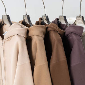 Sudaderas con capucha de algodón grueso personalizadas al por mayor, con cremallera, de talla grande, estilo urbano para hombre - Product Image 2