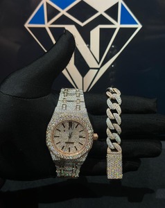 Reloj de Lujo Hip Hop con Incrustaciones de Moissanita, Movimiento Automático, Estilo Bussdown para Hombre - Product Image 3