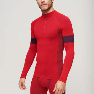 Combinaison de compression tricotée rouge pour femme, longue, avec fermeture éclair, respirante, anti-transpiration, en spandex et polyester, vêtements de sport Econex - Product Image 2