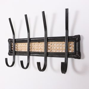 Accessory for clothing organizer hand-made rattan wall mounted <b>hook</b> <b>coat</b> hat hanging <b>hooks</b> - Product Image 5