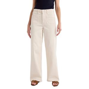 Premium couleur unie jambe large à la mode femmes Denim jean pantalon à la mode conception personnalisée lavé jean pantalon de BD - Product Image 5