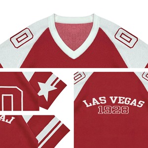 Maillots de football américain personnalisés pour hommes à manches courtes, col en V, légers, en mesh, à prix bas, style baggy - Product Image 3