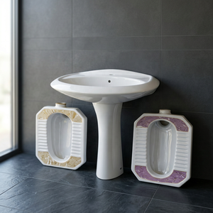 Lavabo sur pied Vistaar en céramique, forme carrée, pour salle de bain - Product Image 2