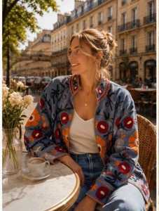 Chaqueta de algodón bordada a mano con diseño Suzani, estilo bohemio, artesanal, con estampado floral, para mujer, abrigo de invierno. - Product Image 2