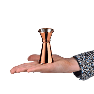 New Arrival Copper Jigger Glass Top Price Handmade Cocktail <b>Measuring</b> Glass Copper Plated Jigger Glass - Product Image 3