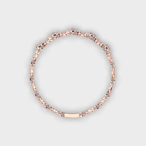 สร้อยข้อมือเพชรทรงกลมและทรงเจ้าหญิงลายโคลเวอร์ ได้รับการรับรองจาก IGI ทำจากทอง 14K สีเหลือง/ขาว/โรสโกลด์ - Product Image 4