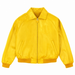 Custom Men's Sheep Skin Formal Winter Leather <b>Jackets</b> Long Sleeves Color Logo High Quality OEM Service - Product Image 2