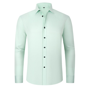 Classic Men's Long Sleeve <b>Dress</b> Shirt – Wrinkle-Resistant Cotton Blend Button-Up Formal Business Office Party <b>Wedding</b> Shirt - Product Image 1