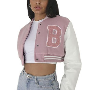 Chaqueta Varsity Personalizada de Fábrica para Mujer, 100% Lana, Estilo Urbano, Bordado Chenille, Chaqueta Corta de Béisbol para Hombre - Product Image 1