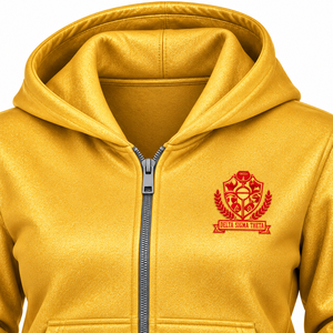 Sweat-shirt à capuche zippé pour femme PDK, broderie du blason grec, manches longues, avec poches avant, vêtements confortables et tendance - Product Image 5