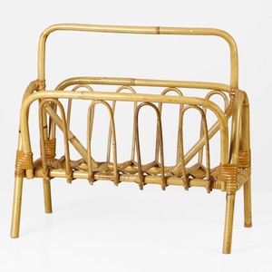 Porte-chaussons en rotin naturel, support de rangement pour magazines, porte-brochures, accessoires pour la maison et le bureau - Product Image 2