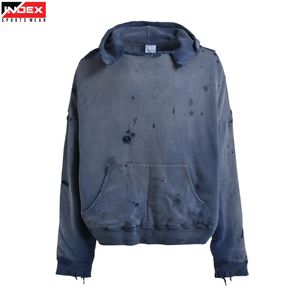 Sudadera con Capucha Casual Estilo Desgastado con Lavado Ácido para Hombre, Sudadera con Capucha Estilo Urbano para Comodidad Diaria - Product Image 1