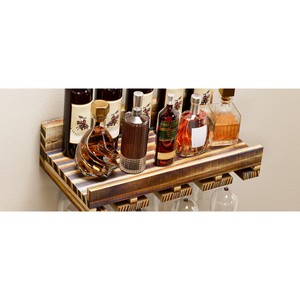 Brass Rectangle Rustic <b>Wine</b> <b>Rack</b> with Rope-Nautical Double Tier Eco-friendly Durable Lightweight <b>Wall</b> <b>Mount</b> - Product Image 2