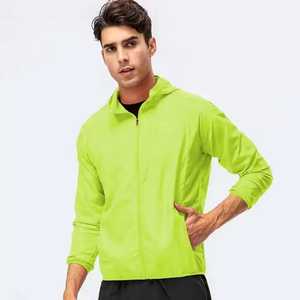 Men's <b>Lightweight</b> Polyester Racer <b>Jacket</b> With Zipper Closure And Pockets Casual Windproof Spring Outerwear - Product Image 5