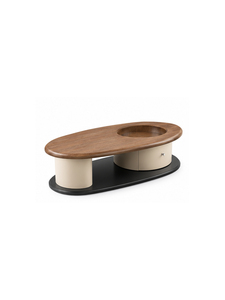 Modern Solid Teak Wooden <b>Coffee</b> <b>Table</b> <b>With</b> <b>Storage</b> Drawer And <b>Oval</b> Top For Living Room Villa House Furniture - Product Image 2
