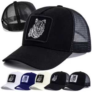 Gorra Trucker Negra con Parche Bordado de Lobo, Ajustable, Unisex, Casual, para las Cuatro Estaciones - Product Image 3