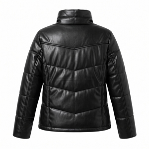 Blouson matelassé en similicuir pour femme, chaud et décontracté, style audacieux, OEM ODM, vente en gros, usine, logo personnalisé, faible MOQ - Product Image 2